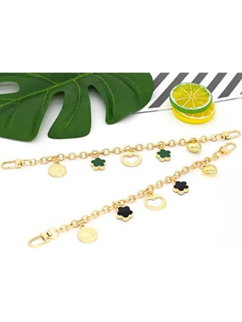 Flower Bag Charms Set - 2 Pcs Handbag Accessories, Wallet & Purse Decorations